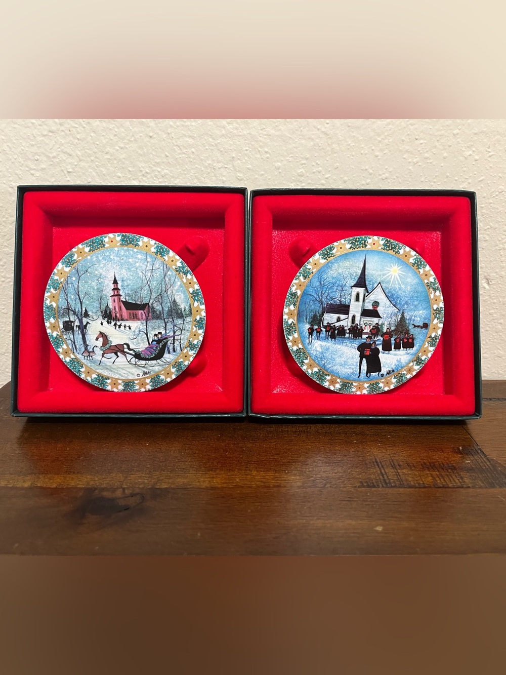 P. Buckley Moss Handpainted Porcelain Ornaments